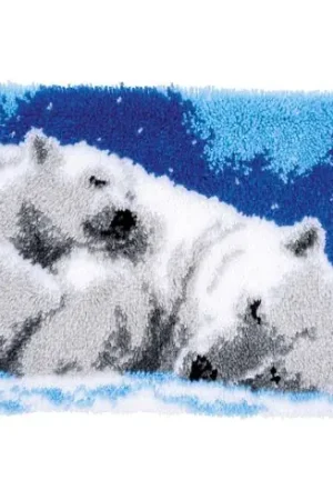 Kit tappeto a punto smirne - orso polare - Vervaco Nuovo Arrivo