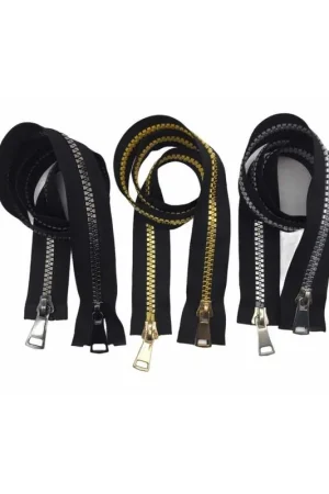 Cerniera Lampo Zip Grossa N°15 Catena Plastica Pressofusa Doppio Cursore Metallo Lucido Divisibile Sganciabile 80 cm Super Prezzo