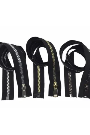 Offerta Speciale cerniera-lampo-zip-grossa-catena-15-cm-plastica-pressofusa-1-cursore-metallo-lucido-sganciabile-cm-80