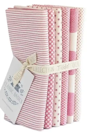 Vendita Finale Tilda Classic Basics, Bundle 6 Fat Quarter 50 x 55 cm - Rosa