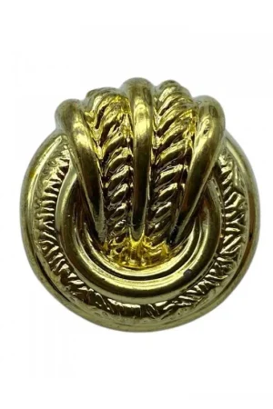 Più Venduto Bottone Oro Lucido Lavorato Linea 38 Misura 25x23 mm
