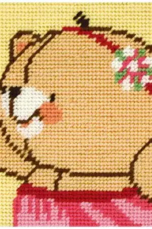 Kit di tela per bambini - Ritratto ragazza con fiore - Anchor Ultimissimo Modello