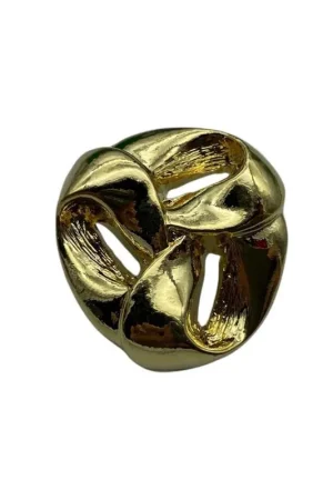 Bottone Intreccio Oro Plastica Lucida Gambo 25x27 Mm Promo Stagionale