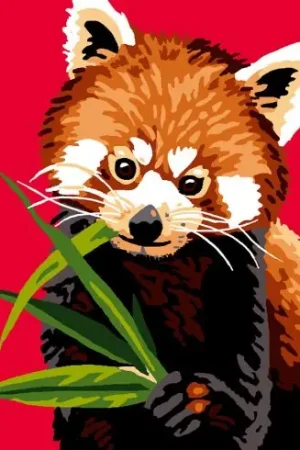 Kit di tela per bambini - Panda rosso - Luc Créations Prezzo Scontato