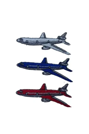 Applicazione Termoadesiva Patch Ricamo Aereoplano 60x25 Mm Saldi