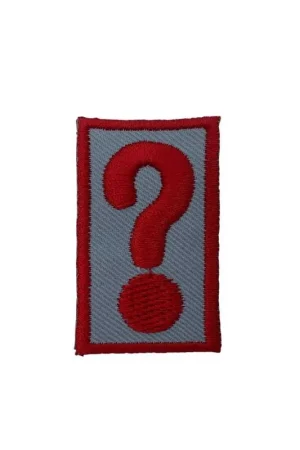 Prezzo Di Fabbrica Applicazione Termoadesiva Patch Ricamo Punto Di Domanda Rosso 5x3 Cm
