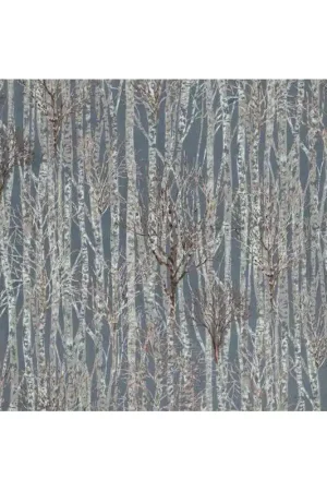Lecien Centenary Collection 24th by Yoko Saito, Tessuto Blu con Alberi Subito Disponibile