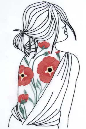 Kit da Ricamo - Ritratto con Papaveri - DMC Prezzo Di Fabbrica