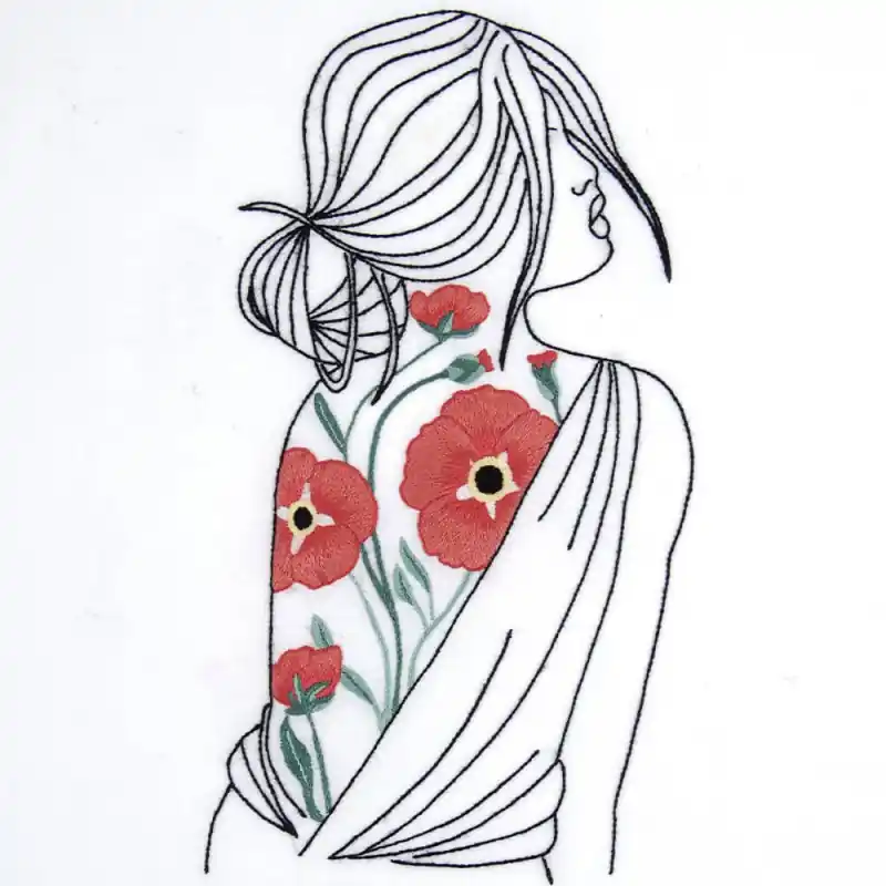 Kit da Ricamo - Ritratto con Papaveri - DMC Prezzo Di Fabbrica