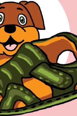 Kit di tela per bambini - Scarpa e cane - Luc Créations Spedito Oggi