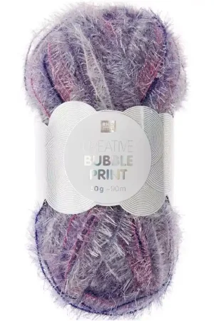 Super Prezzo Creative Bubble Print - Fil à crocheter pour éponge tawashi - Aubergine x50g