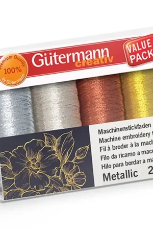 Novità Set da 4 Fili per Ricamo a Macchina Metallic - Gütermann
