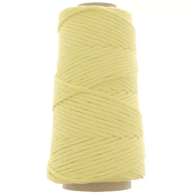 Bobine de cordon en coton pour macramé Cotton Suprême 3XL peigné - Jaune pâle x75m Offerta Limitata