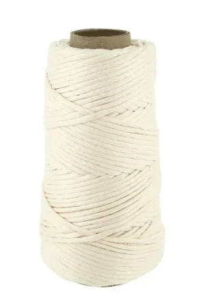 Bobine de cordon en coton pour macramé Cotton Suprême 3XL peigné - Ecru x75m Reso Gratuito