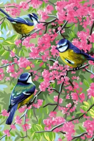 Ultimissimo Modello Canovaccio antico - Le cincie blu e i fiori - Royal Paris