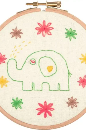 Compra Oggi Stesso Kit da Ricamo Libero + Telaio - Elefante Bambino - Anchor