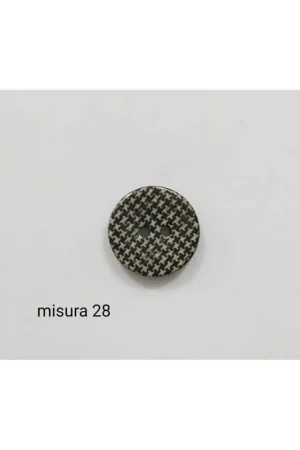 Bottone in Cocco Pied de Poul Stampato Nero e Base Beige Diametro 18 Mm Ultime Pezzi