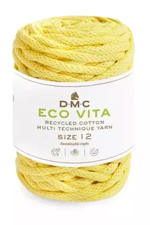 Bobine de cordon DMC 4 mm coton recyclé pour macramé - Eco Vita 12 - Vanille x55m Solo Oggi