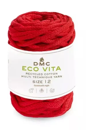 Super Prezzo Bobine de cordon DMC 4 mm coton recyclé pour macramé - Eco Vita 12 - Rouge x55m