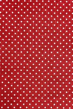 Tessuto 100% Lino, Rosso con Pois Bianchi Scelto Dai Clienti