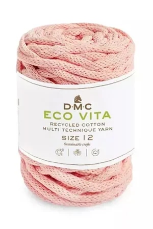 Consegna Rapida Bobine de cordon DMC 4 mm coton recyclé pour macramé - Eco Vita 12 - Rose x55m