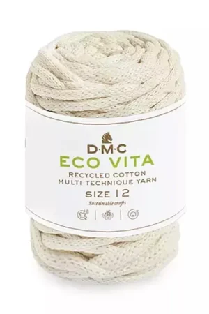 Esclusivo Bobine de cordon DMC 4 mm coton recyclé pour macramé - Eco Vita 12 - Ecru x55m
