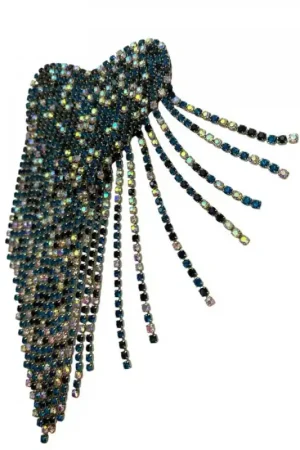 Applicazione Patch Spallina Cuore Termoadesiva Catenella Cm 12x6 Quantità Limitata