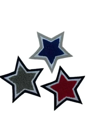 Subito Disponibile Applicazione Patch Termoadesiva Stella Ricamo Filo Lana Spugna Cm 7x7