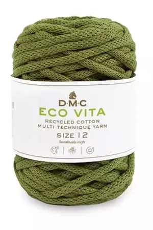 Ultima Occasione Bobine de cordon DMC 4 mm coton recyclé pour macramé - Eco Vita 12 - Kaki x55m