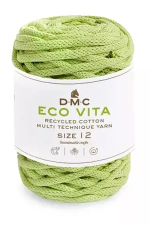 Bobine de cordon DMC 4 mm coton recyclé pour macramé - Eco Vita 12 Vert Clair x55m Offerta Speciale