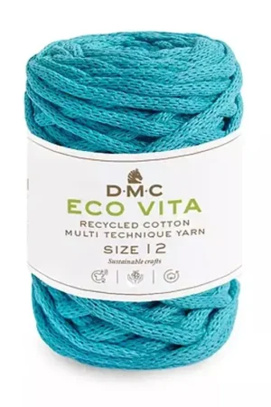 Bobine de cordon DMC 4 mm coton recyclé pour macramé - Eco Vita 12 Turquoise x55m Scelto Dai Clienti