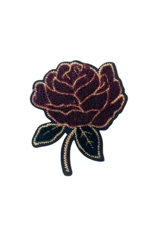 Offerta Del Giorno Applicazione Patch Termoadesiva Moda Fiore in Velluto Ricamato Filo Lurex 90x75 Mm