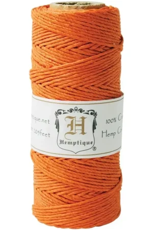 Bobine de 62 mètres de fil de chanvre Hemp Cord 1.1 mm Orange Prezzo Basso
