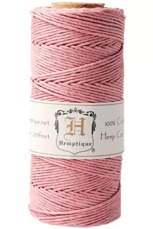 Nuova Collezione Bobine de 62 mètres de fil de chanvre Hemp Cord 1.1 mm Vieux Rose