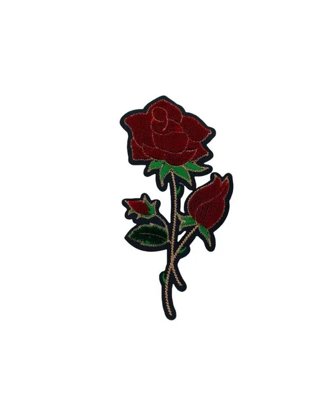 Più Venduto Applicazione Termoadesiva Ricamo Filo Lurex Rosa Velluto Alta 13,5 Cm