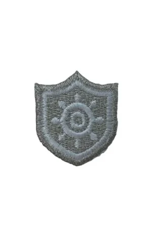 Occasione Applicazione Termoadesiva Patch Argento Lurex Scudetto Ricamo Timone Bianco 30x35 Mm