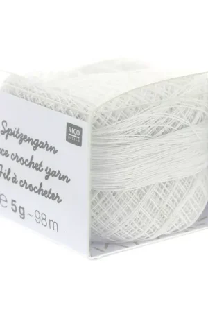 Fil 100 % coton à crocheter - Rico Design - spécial dentelle - Blanc x 5g Solo Oggi