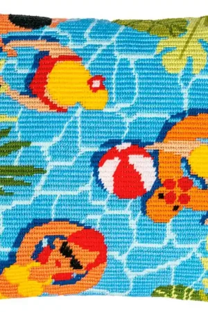 Kit Cuscino Ricamato a Punto Lungo - Estate - Vervaco Sconto