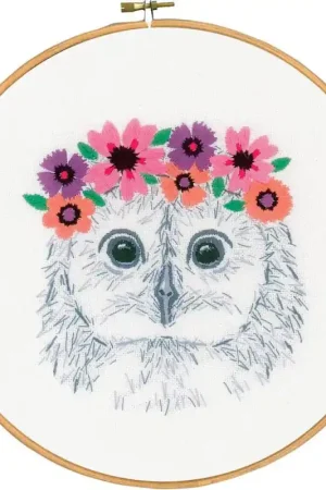 Kit per Ricamo - Gufo con Fiori - Vervaco Popolare
