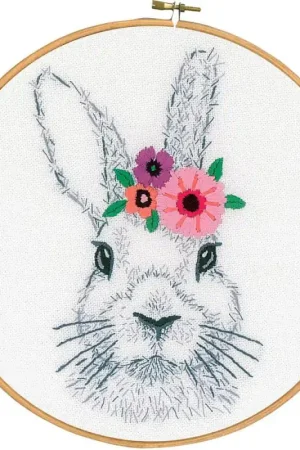 Ordina Subito Kit per Ricamo - Coniglio con Fiori - Vervaco