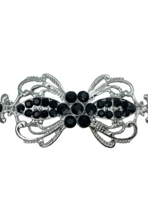 Gancio Gioiello Giacchino in Metallo Lucido con Strass Cm 7x3 Di Tendenza