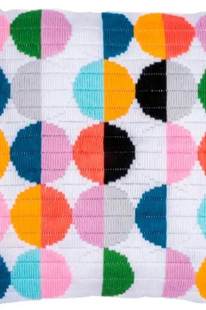 Occasione Imperdibile Kit Punto Lungo - Cuscino con Cerchi - Vervaco