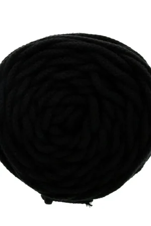 Nuova Collezione Bobine de cordon en coton pour macramé Cotton Air 5 mm - Noir x50m