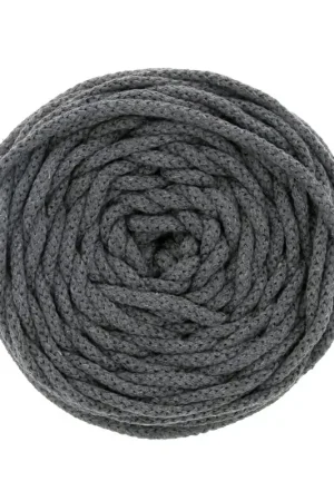Bobine de cordon en coton pour macramé Cotton Air 5 mm - Gris Foncé x50m Offerta Del Giorno