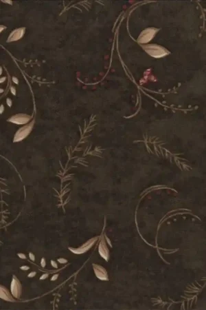 Moda Fabrics Nothern Cardinals, Tessuto Verde con Rami e Bacche Promozione