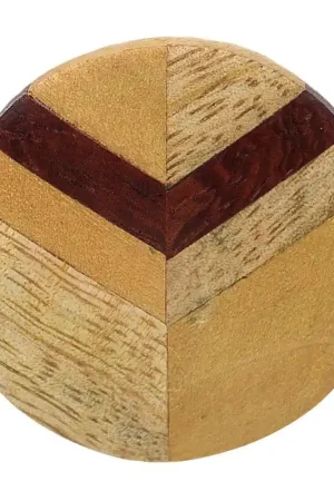 Bottone Circolare in Legno a Righe Consegna Rapida