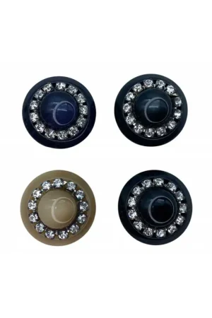 Affare Bottone Bombato Gioiello Strass Conico Mm 17