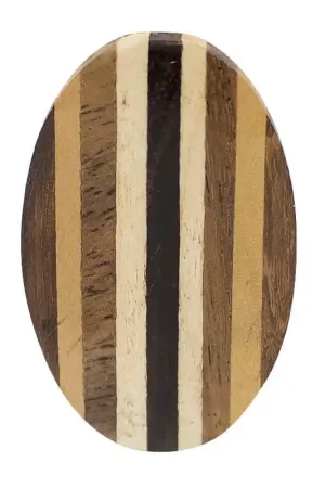 Popolare Bottone Ovale in Legno con Righe