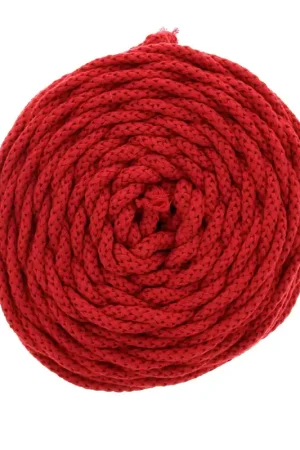 Offerta Lampo Bobine de cordon en coton pour macramé Cotton Air 5 mm - Rouge x50m