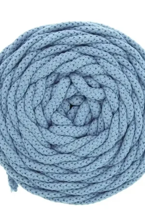Compra Oggi Stesso Bobine de cordon en coton pour macramé Cotton Air 5 mm - Bleu clair x50m